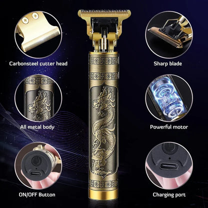 Vintage T9 Trimmer Dragon Style Metal Professional Hair And Beard Trimmer (metal Body)